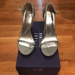 New Stuart Weitzman Nudist Silver Sandals 6.5W